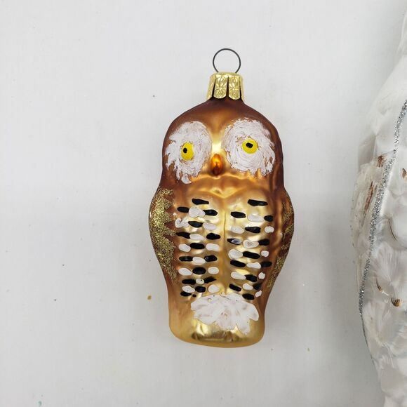 Lot 2 VTG Blown Glass Mercury Owl Christmas Ornaments- Germany & Czech Republic - Picture 2 of 16